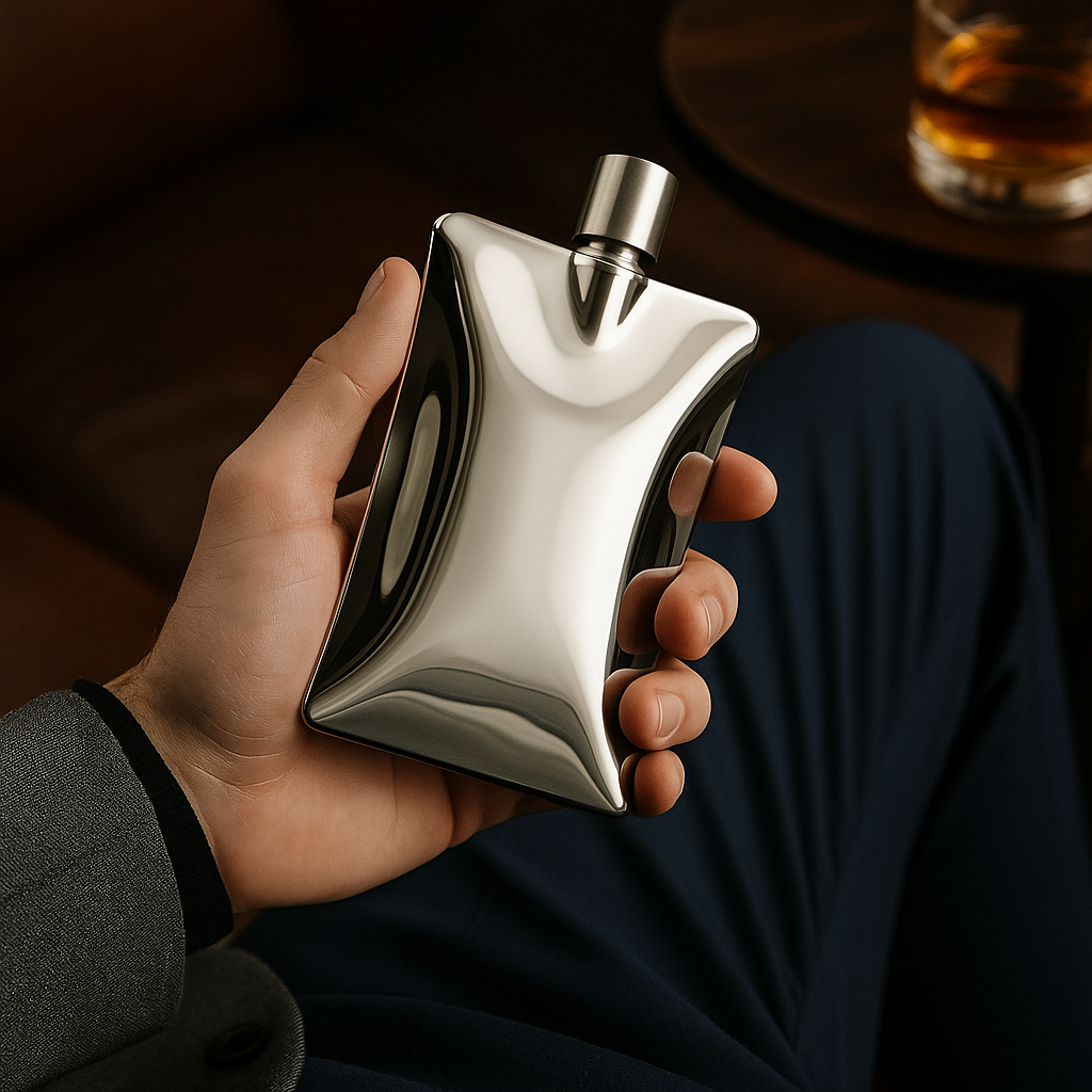 Luxury Stainless Steel Hip Flask 150ml - Premium Minimalist Design | Gentleman Accessory - Papicha H