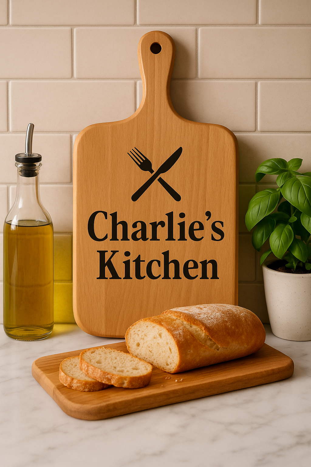 Planche à Découper Personnalisée en Bois de Hêtre – Gravure Nom ou Logo Offert | Cadeau Unique Cuisine & BBQ | Personalisable Chef / Restaurant / Maison-Personalized Beechwood Cutting Board – Free Engraving of Name or Logo | Unique Kitchen & BBQ Gift | Cu