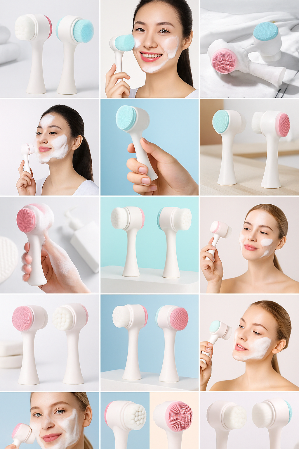 Brosse Nettoyage Visage 2-en-1 Silicone | Brosse Nettoyante Visage 2 en 1 - Peau Douce &amp; Éclatante 