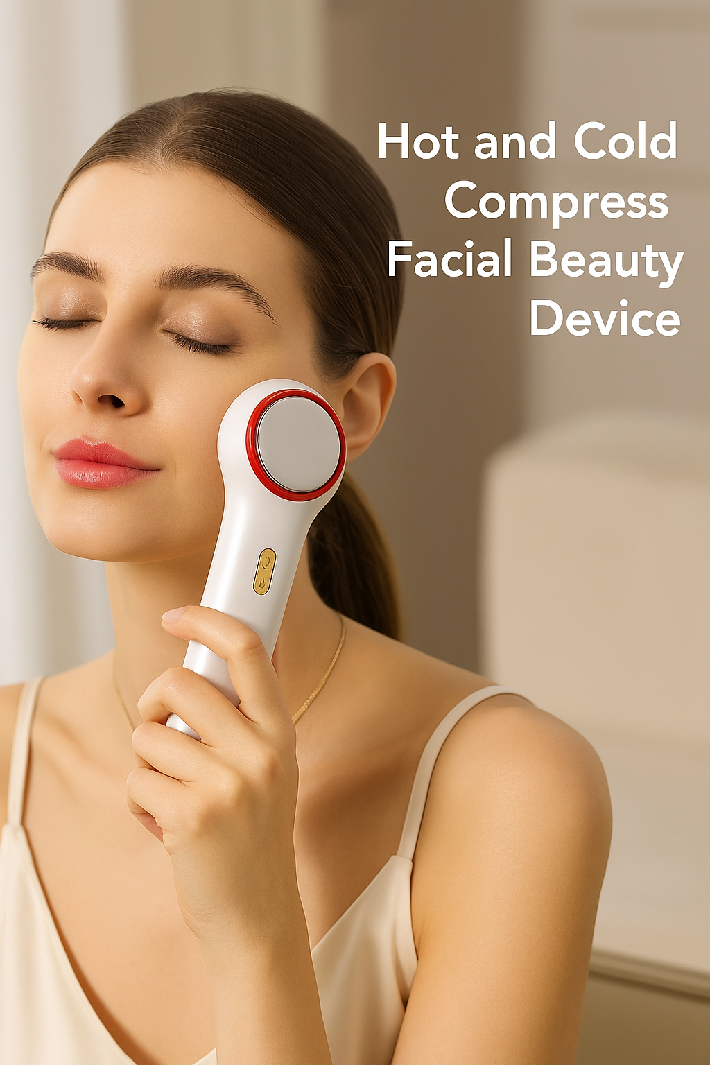 Hot & Cold Face Beauty Device - 2 LED Modes Lifting & Depuffing | Professional Facial Tool - Papicha H