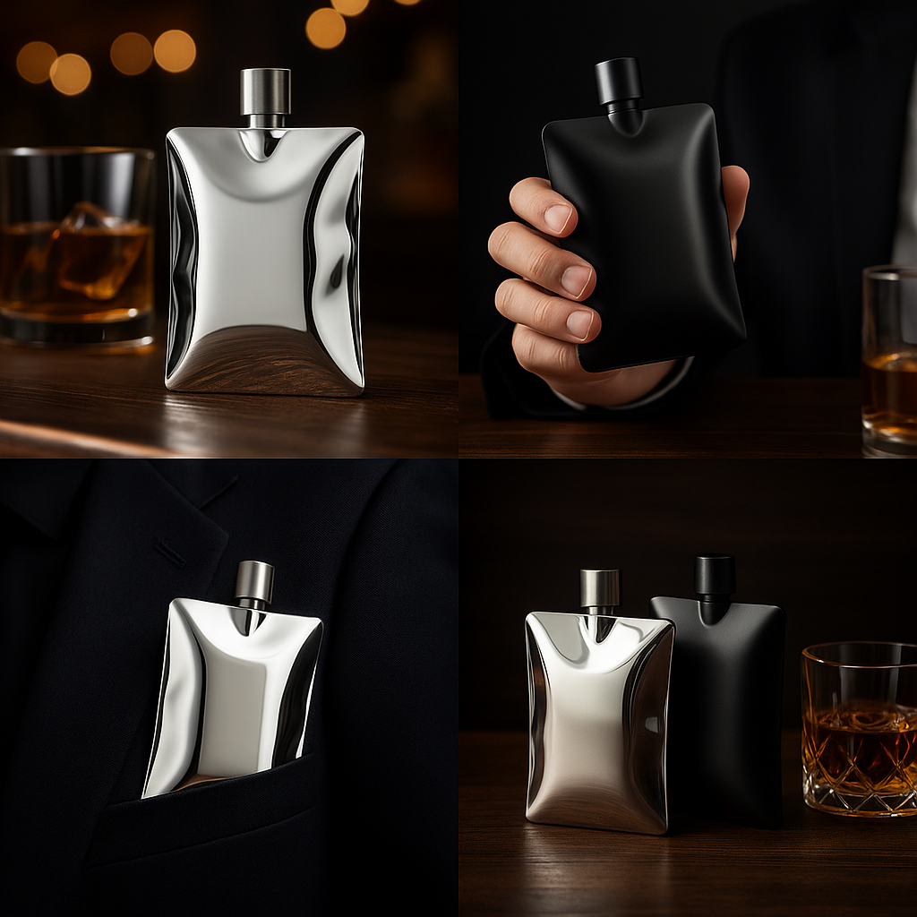 Luxury Stainless Steel Hip Flask 150ml - Premium Minimalist Design | Gentleman Accessory - Papicha H