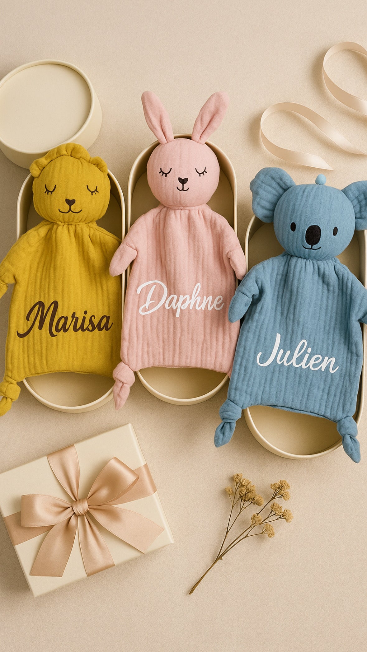 COUVERTURE BÉBÉ PERSONNALISÉE | Mousseline Animal | PAPICHA H Custom Baby