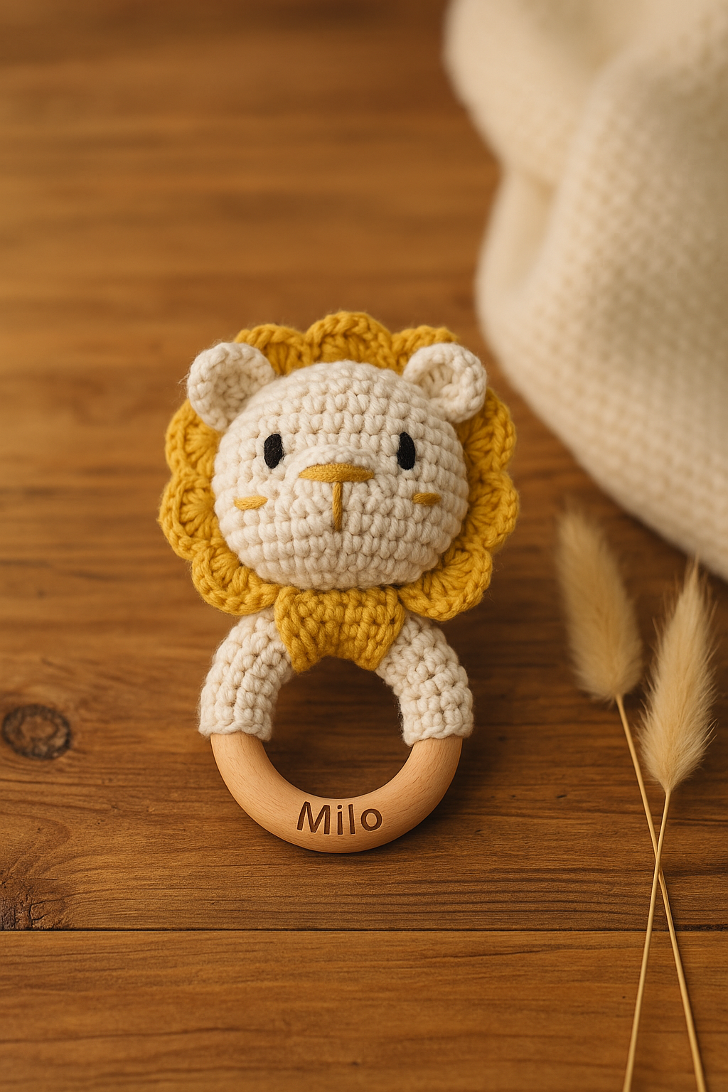 JOUET CROCHET DENTITION| Anneau Bois Animaux | Baby Teething Toy PAPICHA H