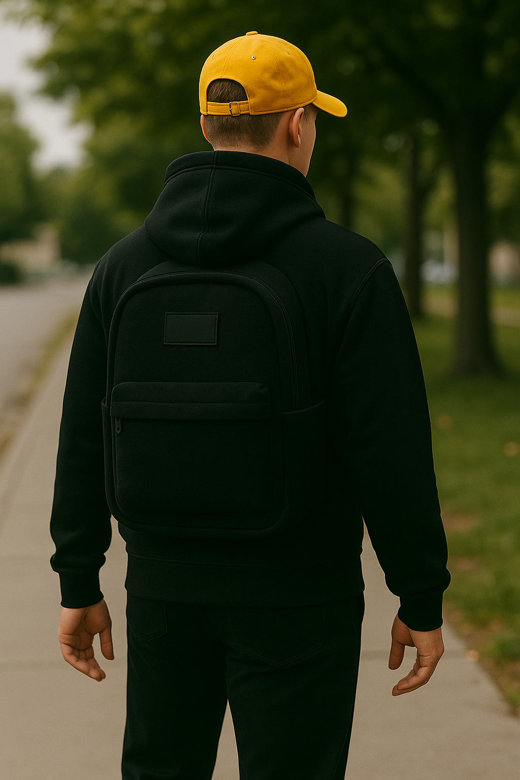 Hoodie with Integrated Backpack - Black Gray Oversized Streetwear | 2-in-1 Innovation Hoodie - Papicha H