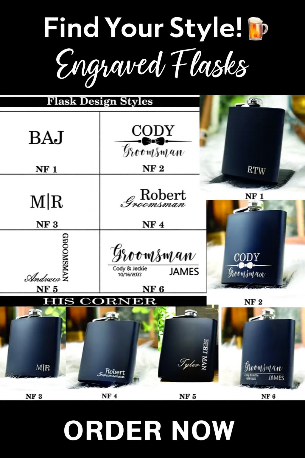 FLASQUE PERSONNALISÉE  | Gravure Acier Inox | PAPICHA H Hip Flask