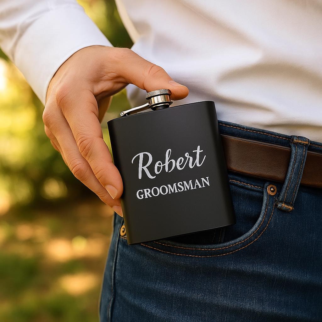 FLASQUE PERSONNALISÉE  | Gravure Acier Inox | PAPICHA H Hip Flask