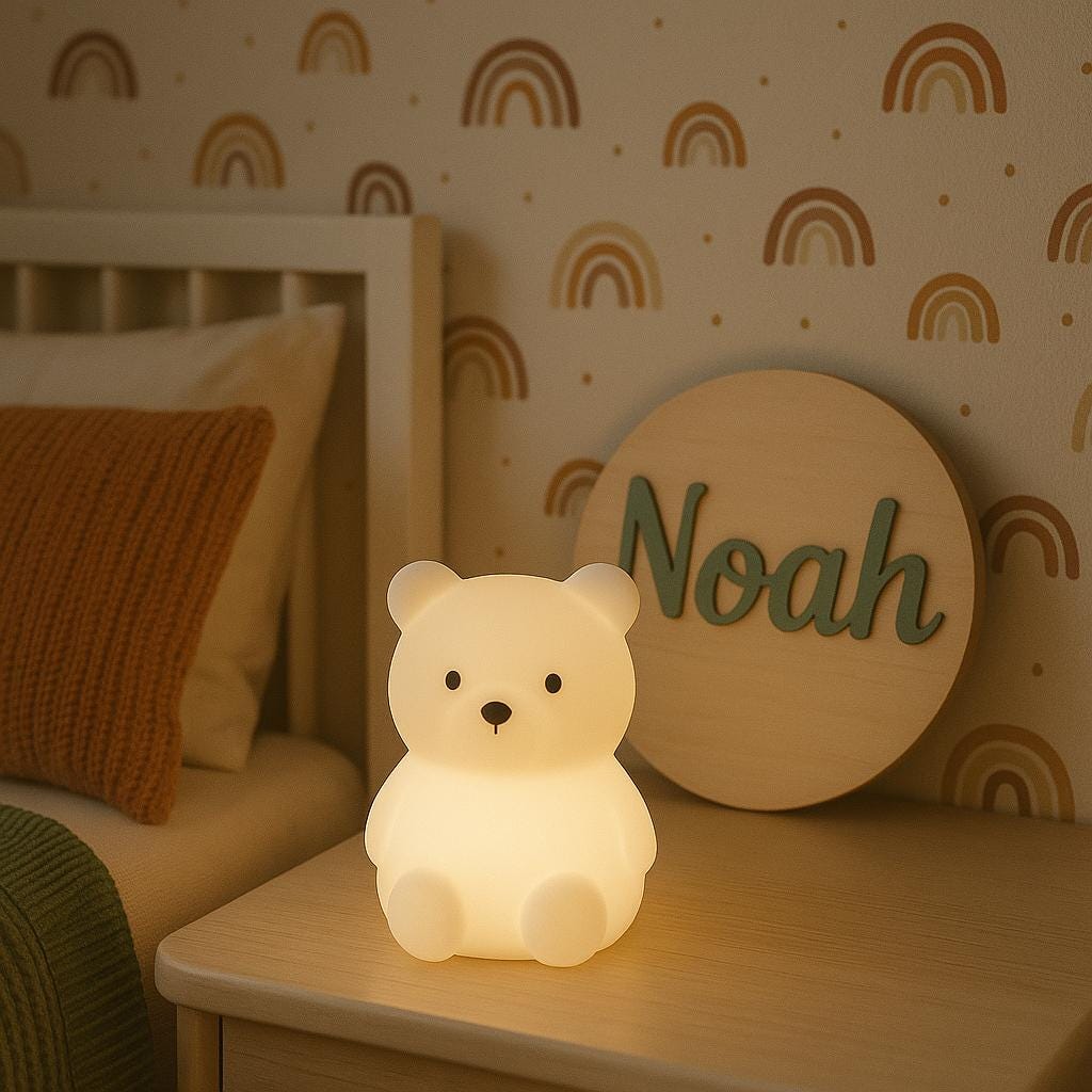 VEILLEUSE LED OURS  | Lampe Silicone Rechargeable | Bear Night Light PAPICHA H