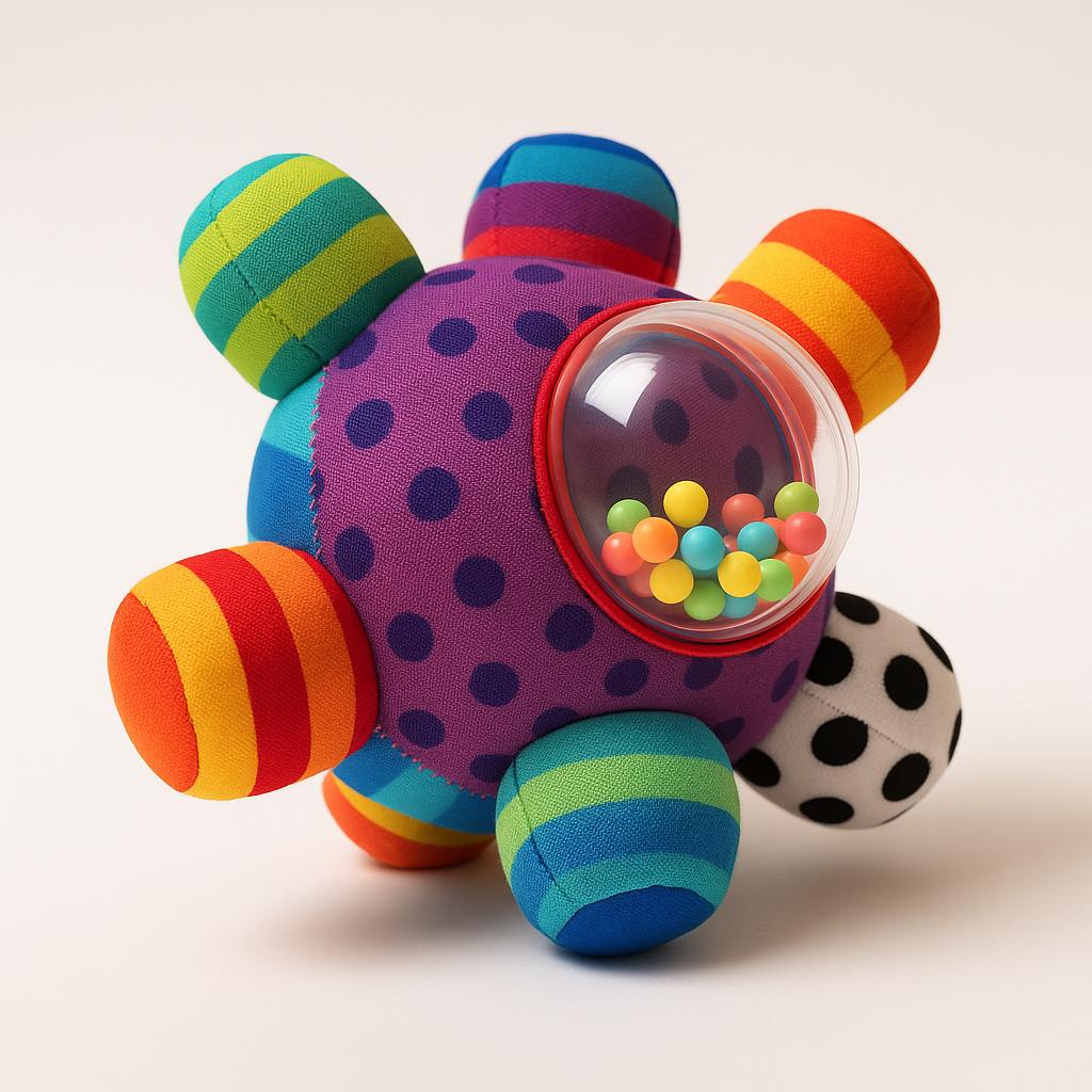 Balle sensorielle douce pour bébé – Jouet d'éveil – Hochet en peluche pour nouveau-né – Cadeau de naissance coloré