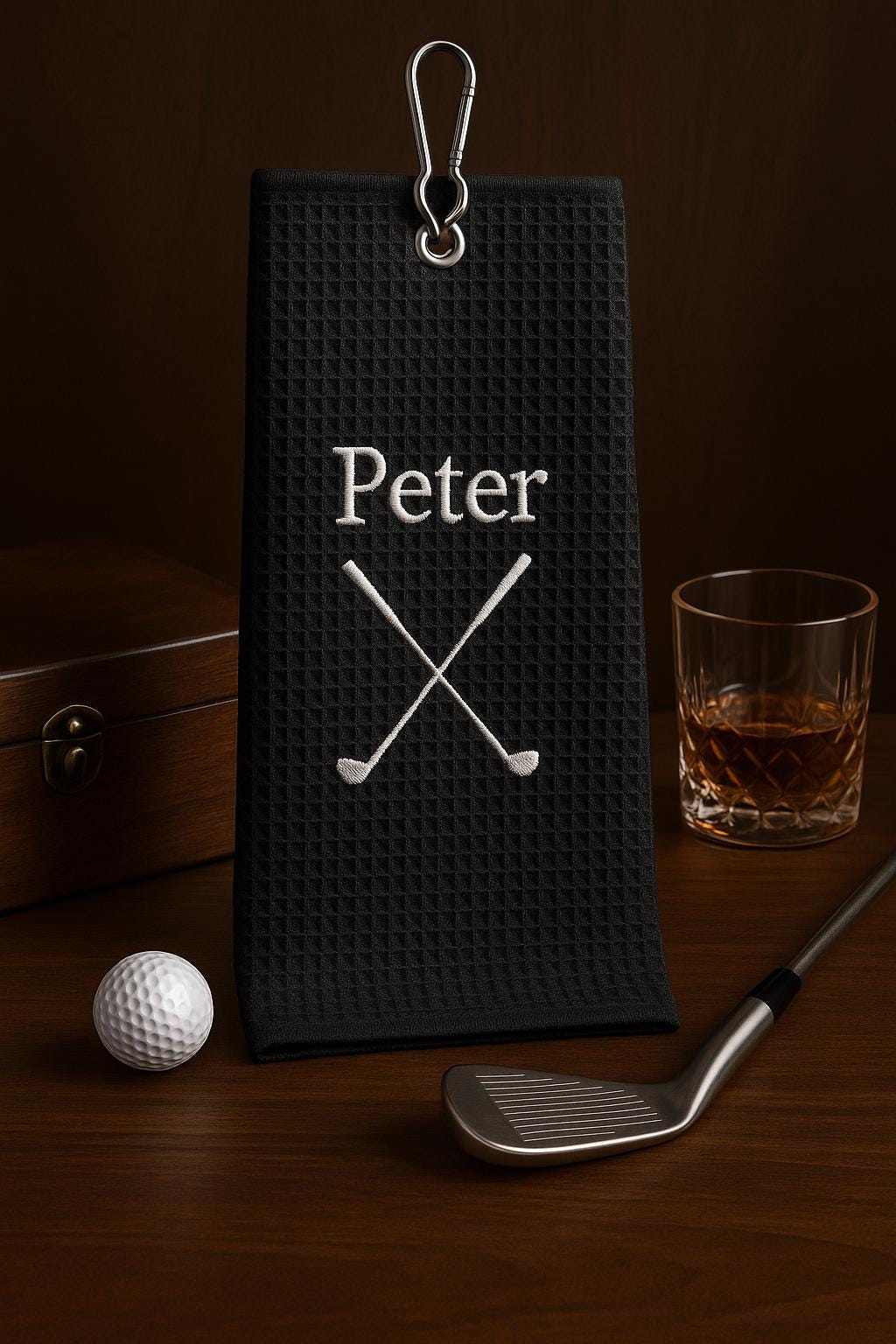 Personalized Golf Towel with Name – Embroidered Waffle Golf Towel Gift for Golfer, Coach or Groomsman
