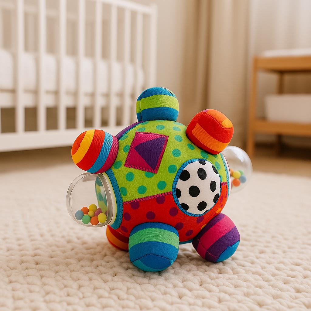 Balle sensorielle douce pour bébé – Jouet d'éveil – Hochet en peluche pour nouveau-né – Cadeau de naissance coloré