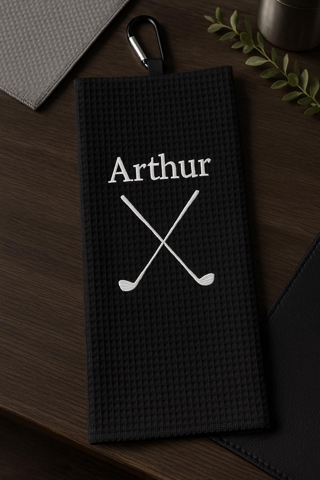 Personalized Golf Towel with Name – Embroidered Waffle Golf Towel Gift for Golfer, Coach or Groomsman
