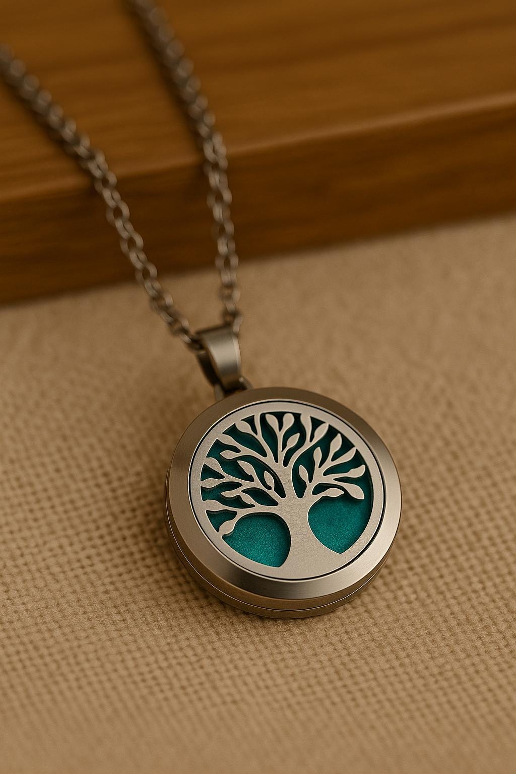 Essential Oil Diffuser Necklace - Tree of Life Aromatherapy Locket | Stainless Steel Scent Jewelry - Papicha H