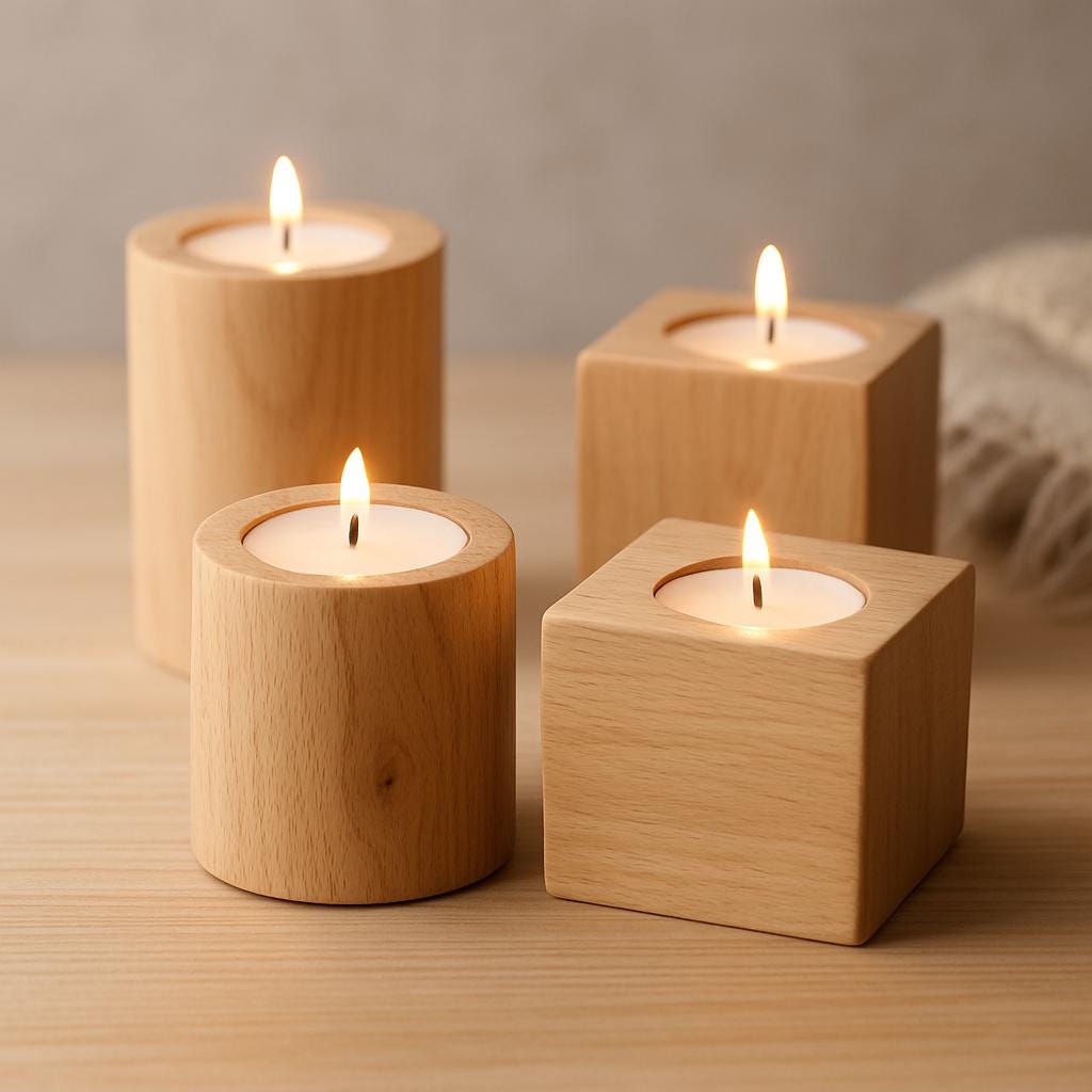 Bougeoir en bois – Photophore bio – Décoration en bois naturel pour la maison