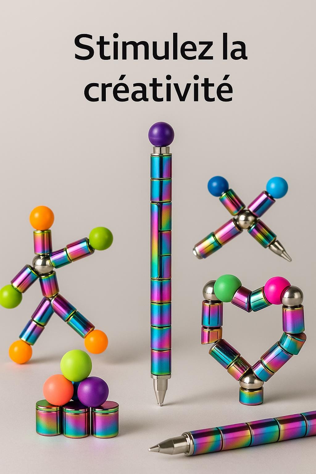 STYLO ANTI-ANXIÉTÉ MAGNÉTIQUE | Fidget Créatif Écriture | Stylo magnétique
