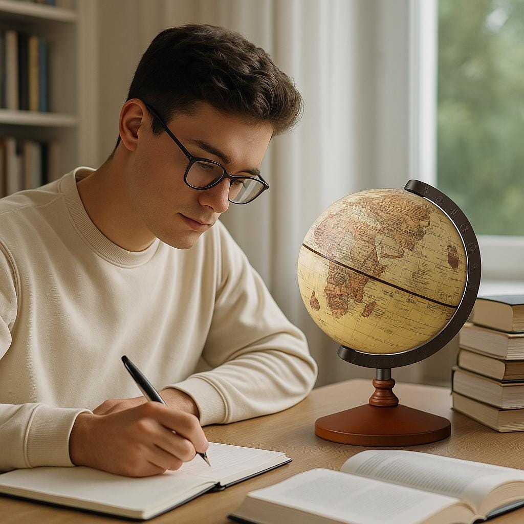 GLOBE TERRESTRE VINTAGE  | Bois Carte Vieillie Rotatif | PAPICHA H Antique Globe