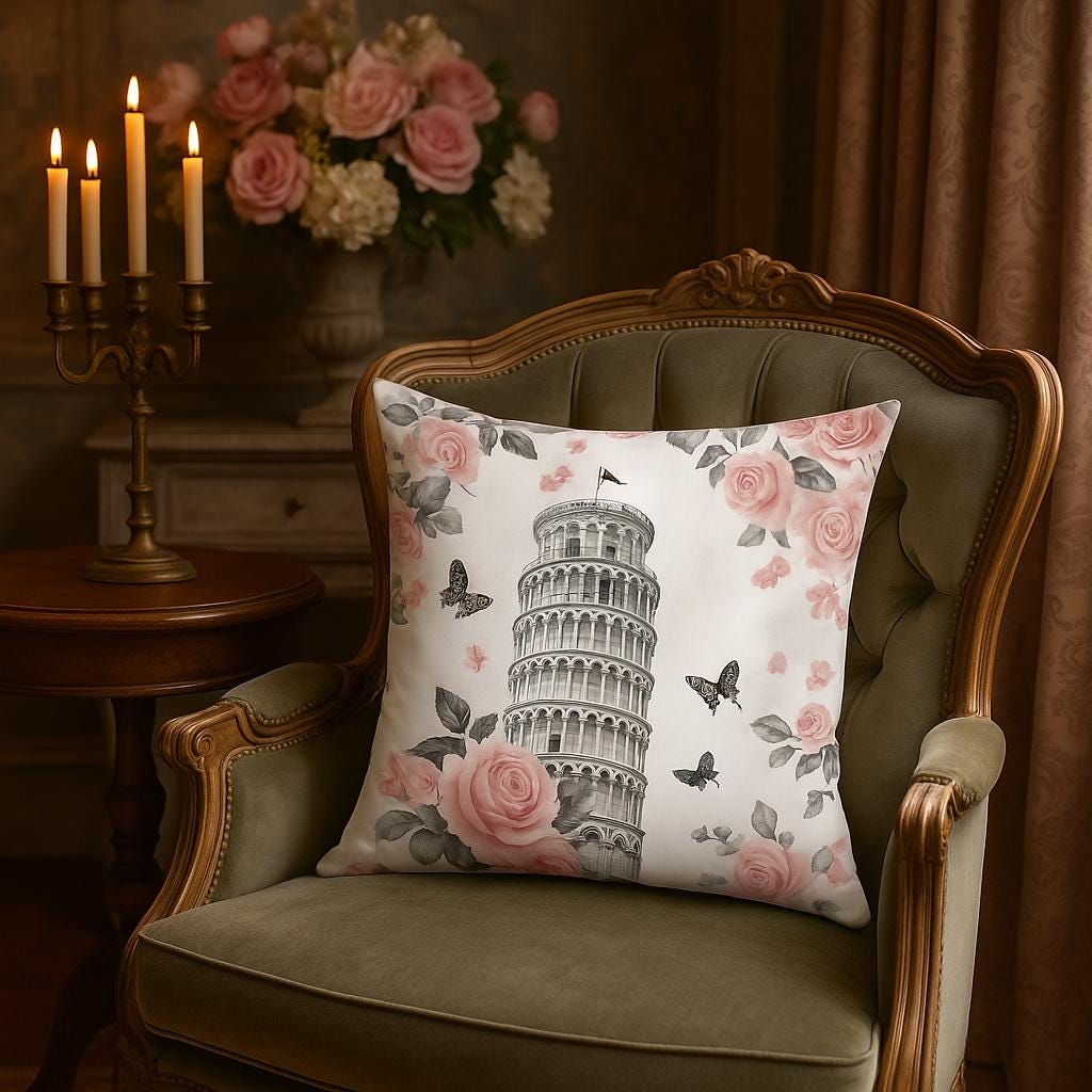 COUSSIN PAPILLON VINTAGE  | Tour Eiffel 45x45cm | PAPICHA H Butterfly Pillow