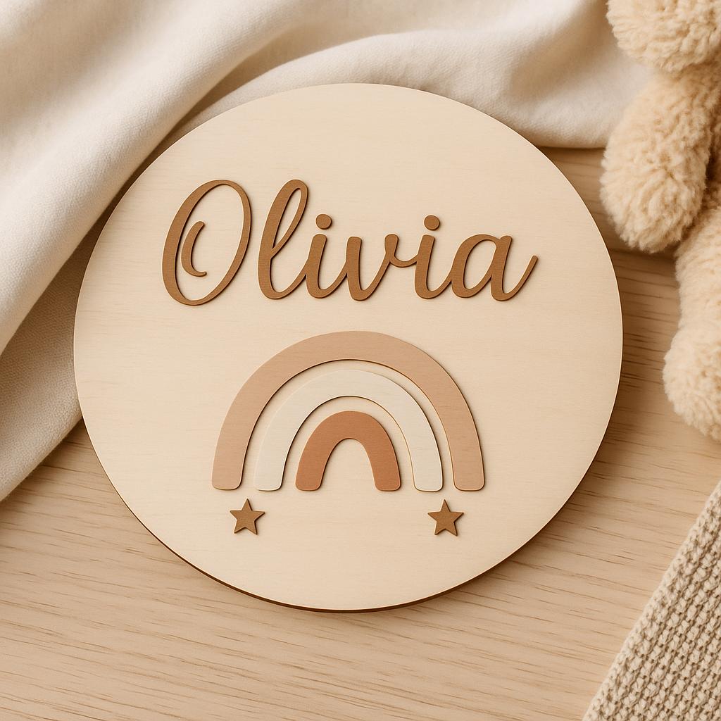 Panneau Prénom Bébé Personnalisé en Bois - Décoration Chambre Enfant Gravé