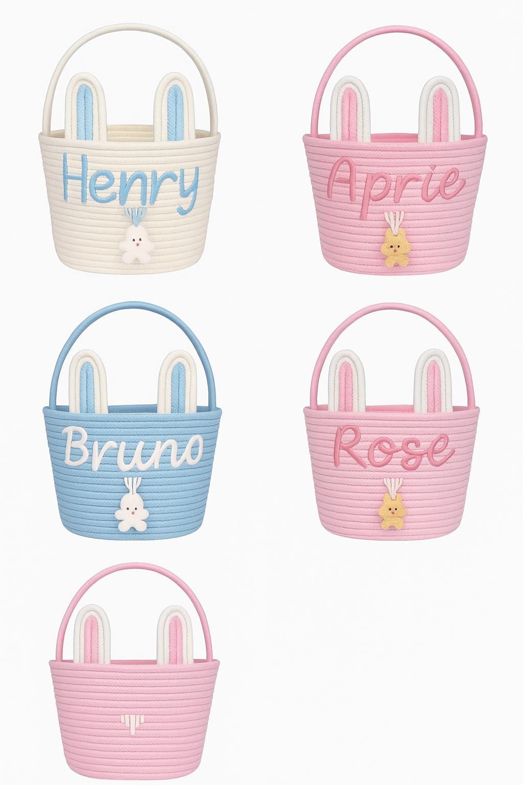 Panier Personnalisé Chasse aux Œufs | Personalized Egg Hunt Basket - Nom Brodé | Embroidered Name 🐰