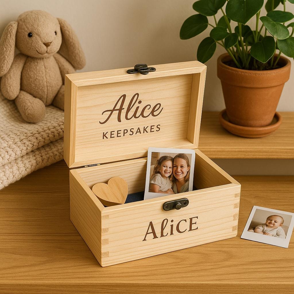 Cadeau personnalisé, boite souvenir en bois gravée, souvenirs bébé mariage, artisanal, à mémoire, gravé prénom