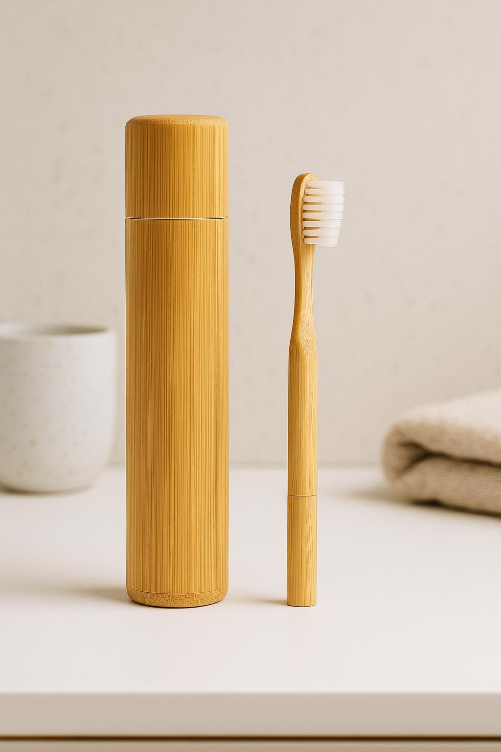 Bamboo Storage BinsSet | Eco-Friendly Oral Care | Zero Waste Bathroom Essential