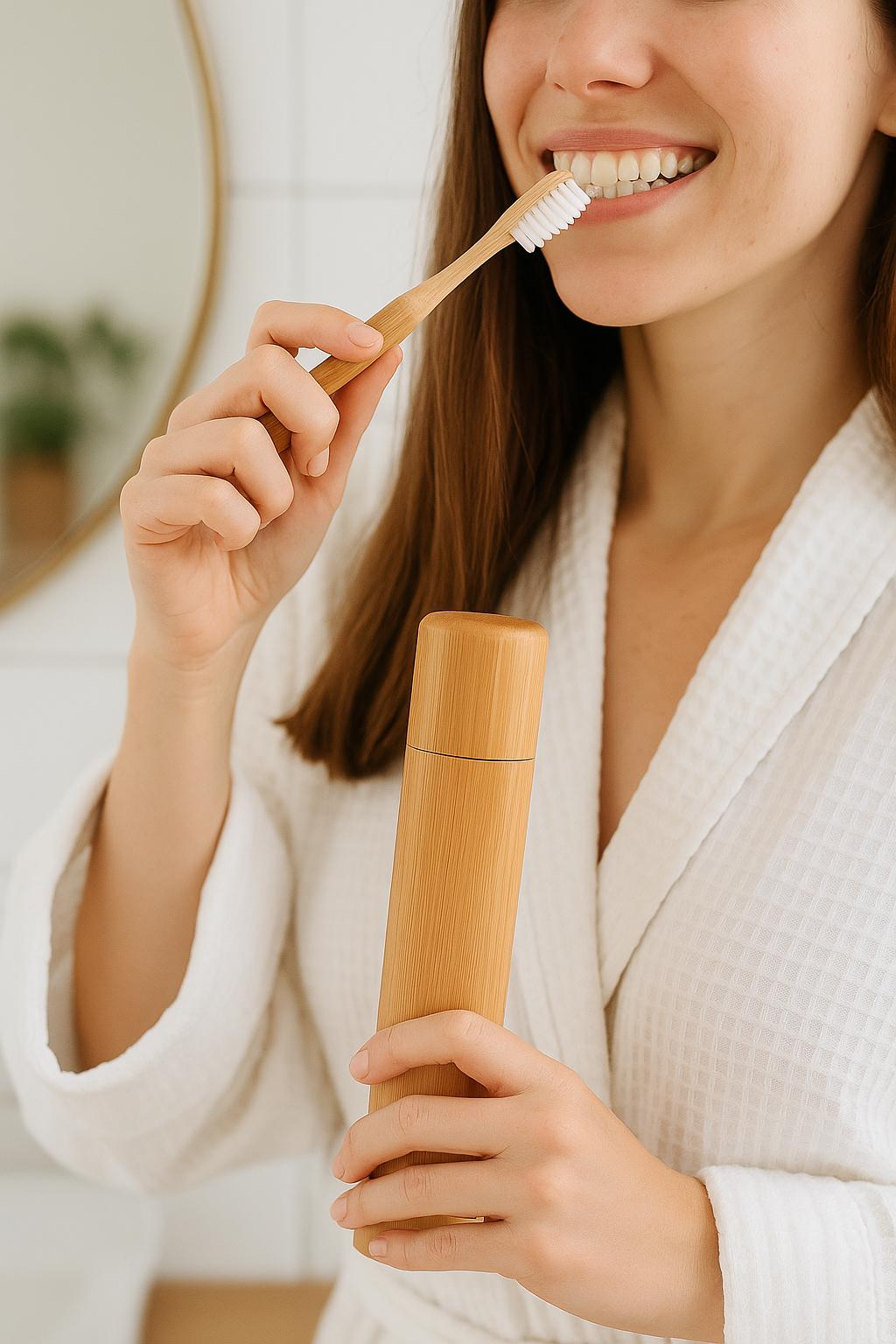 Bamboo Storage BinsSet | Eco-Friendly Oral Care | Zero Waste Bathroom Essential