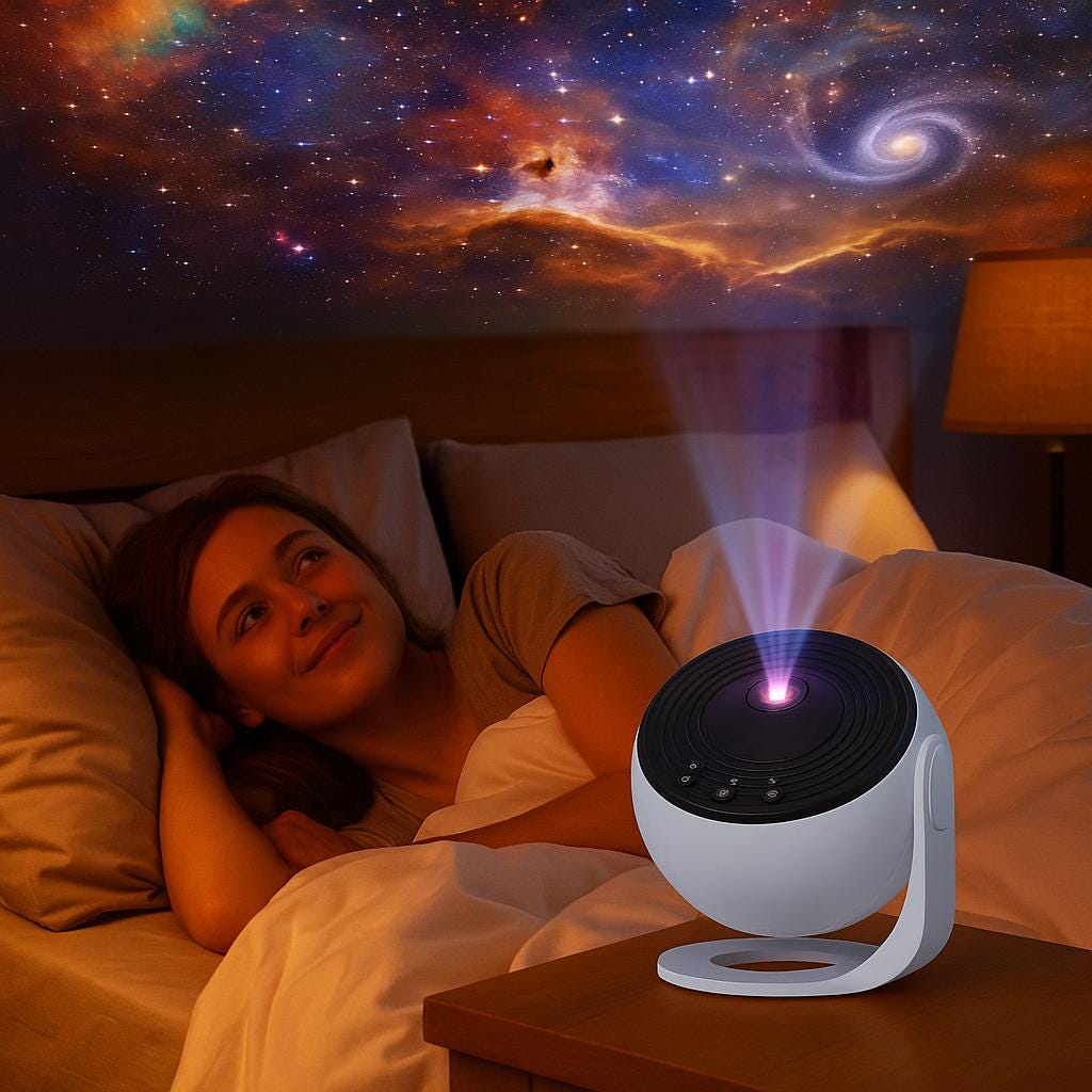 12-in-1 Galaxy Projector with Starry Sky Discs – Rotating Planetarium Night Light