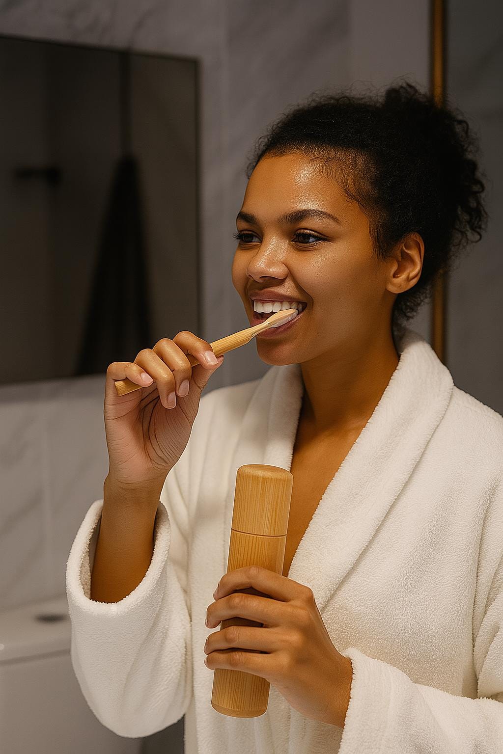 Bamboo Storage BinsSet | Eco-Friendly Oral Care | Zero Waste Bathroom Essential