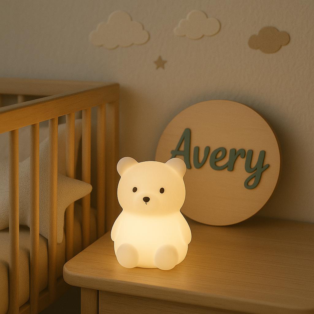 VEILLEUSE LED OURS  | Lampe Silicone Rechargeable | Bear Night Light PAPICHA H