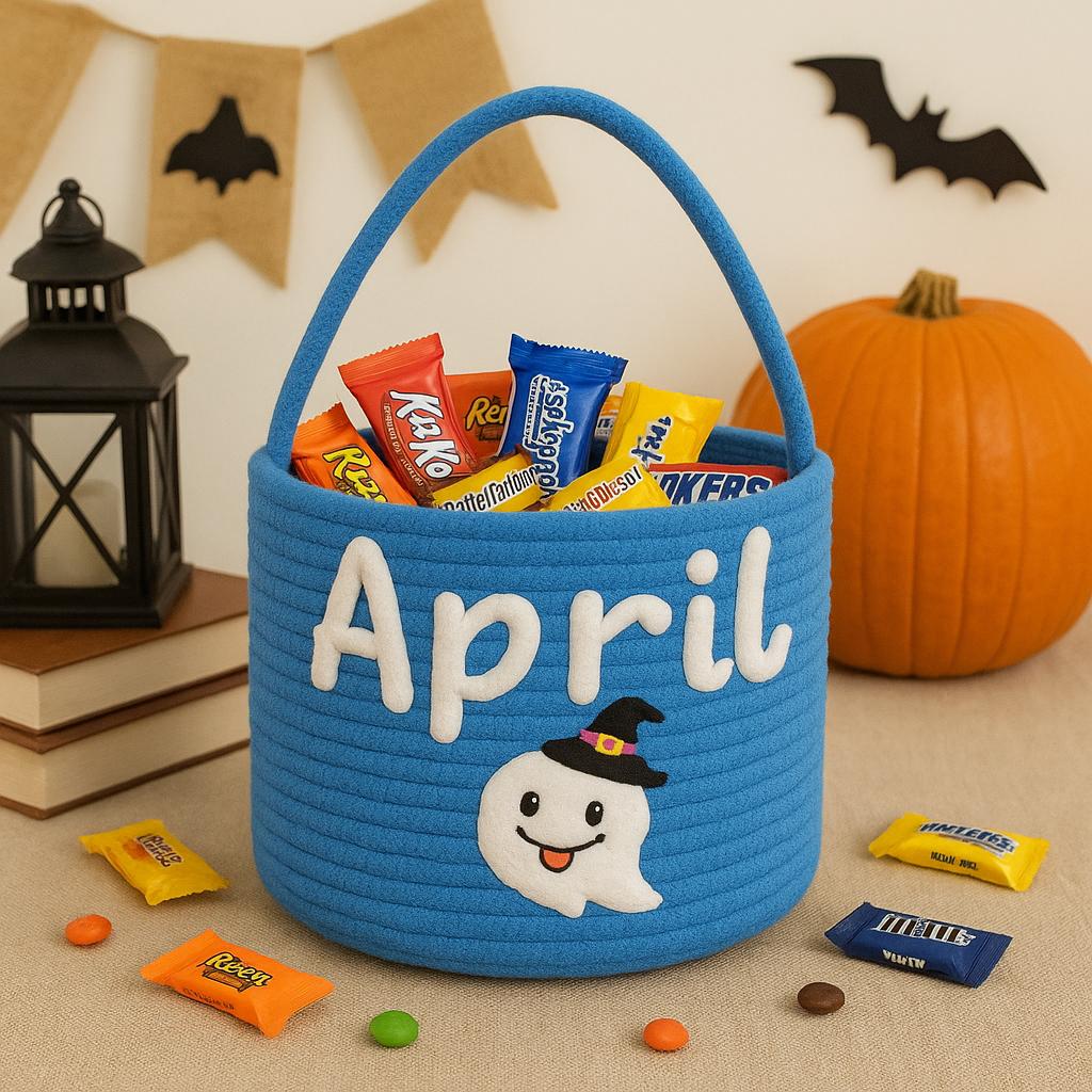 PANIER HALLOWEEN PERSONNALISÉ Prénom Brodé | PAPICHA H Spooky Basket