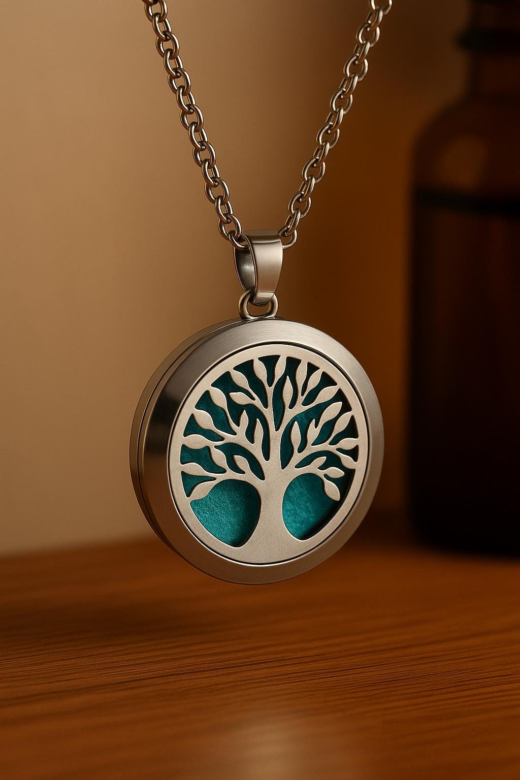 Essential Oil Diffuser Necklace - Tree of Life Aromatherapy Locket | Stainless Steel Scent Jewelry - Papicha H