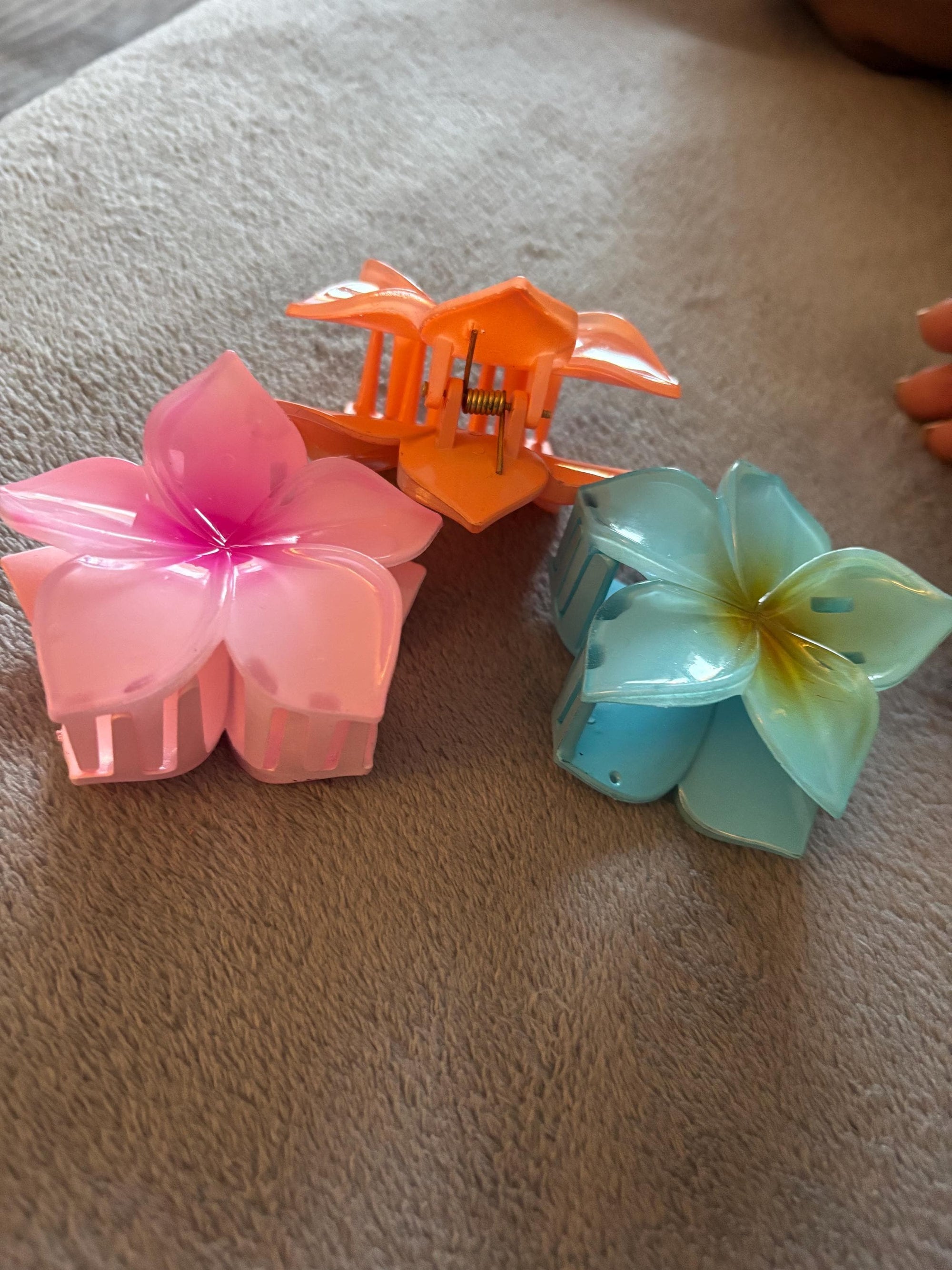 🌺 Barrette Fleur Tropicale Rose/Jaune - Pince Cheveux Hawaïenne Adulte | Tropical Flower Hair Clip Pink/Yellow - Adult Hawaiian Claw 🌴