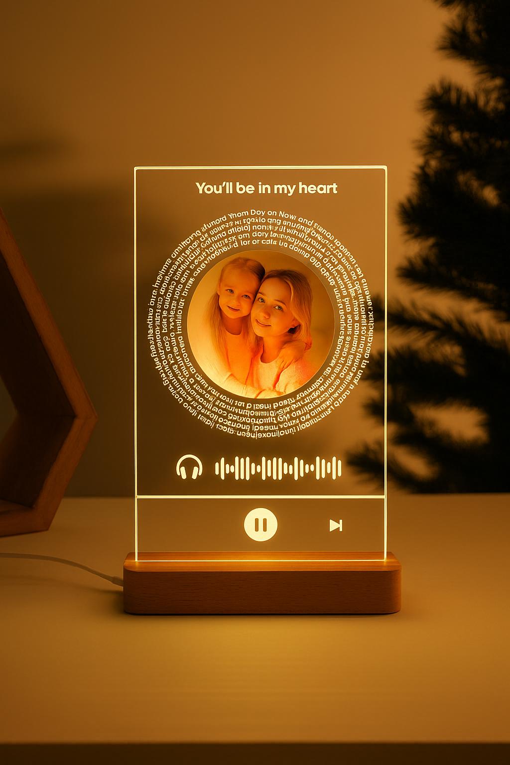 Plaque Spotify Personnalisée LED Chaleureux - Cadeau Musical 