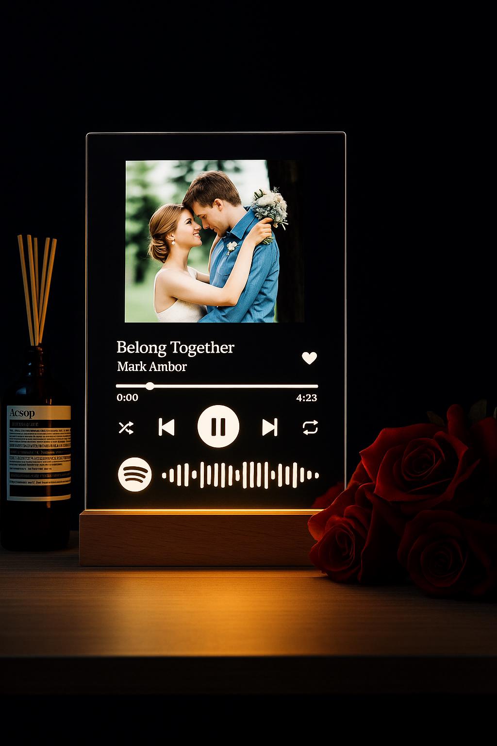PLAQUE SPOTIFY PERSONNALISÉE | LED Chaleureux | PAPICHA H Music Gift