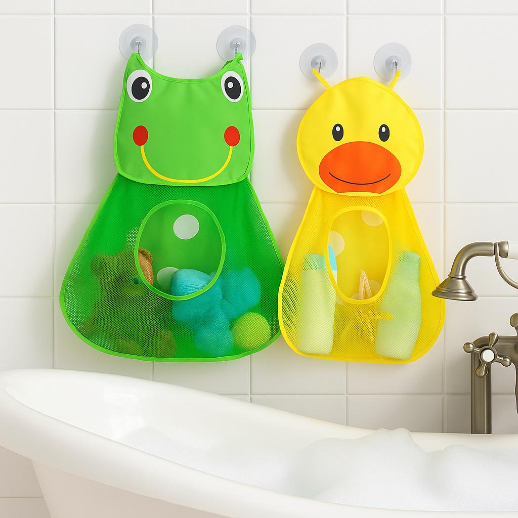 Organisateur Jouets de Bain Grenouille | Organisateur de jouets de bain pour enfants - Rangement en maille 