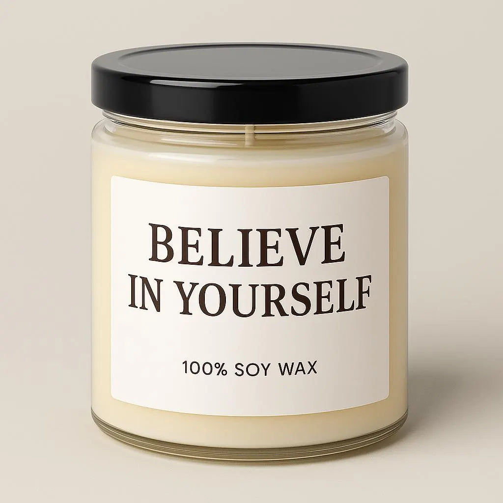 Cadeau maman, bougie parfumée personnalisée en cire de soja, slogan inspirant bien-être, ambiance cosy, idée cadeau détente et relaxation