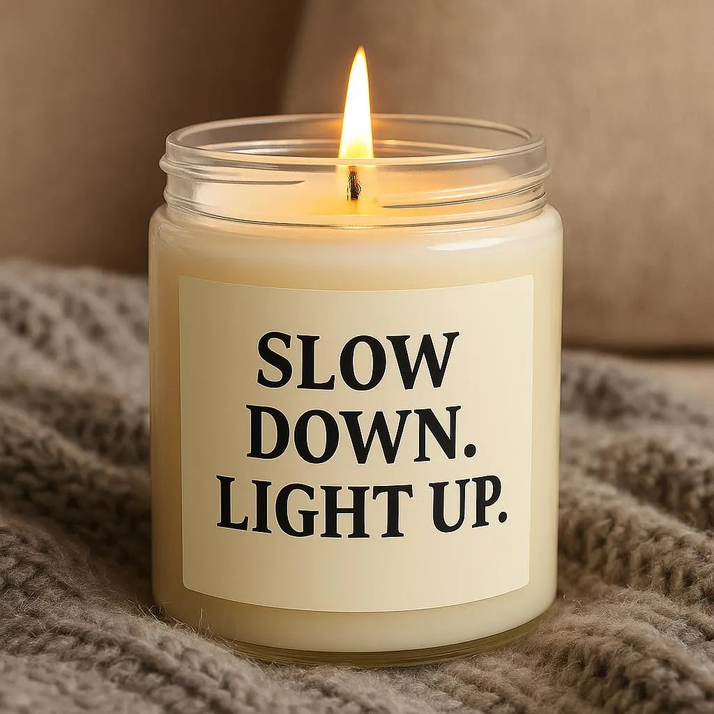 Cadeau maman, bougie parfumée personnalisée en cire de soja, slogan inspirant bien-être, ambiance cosy, idée cadeau détente et relaxation