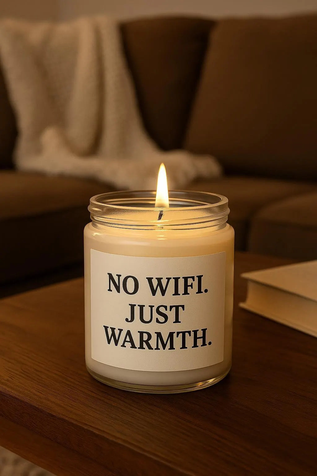 Cadeau maman, bougie parfumée personnalisée en cire de soja, slogan inspirant bien-être, ambiance cosy, idée cadeau détente et relaxation