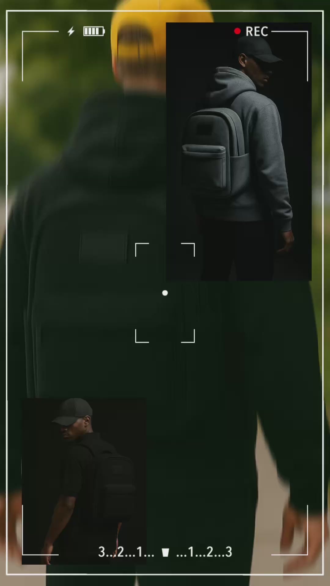 Hoodie with Integrated Backpack - Black Gray Oversized Streetwear | 2-in-1 Innovation Hoodie - Papicha H