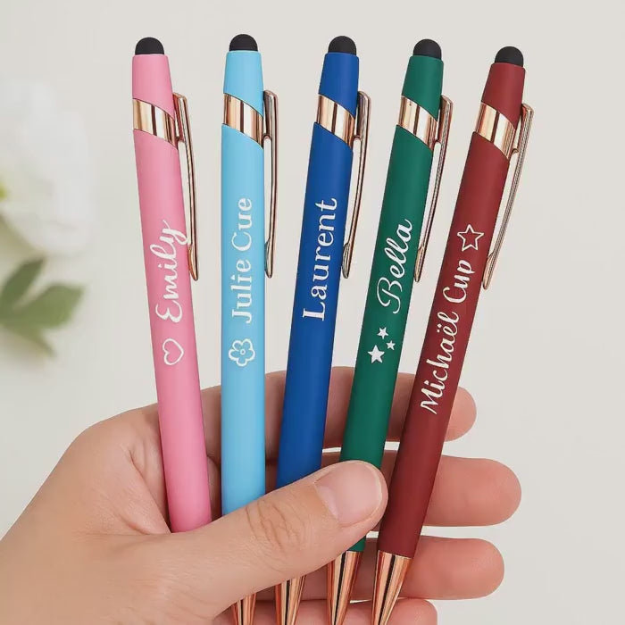 STYLO TACTILE GRAVÉ  | Set Multicolore Personnalisé | Touch Pen PAPICHA H